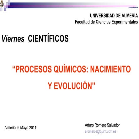 Procesos químicos: nacimiento y evolución