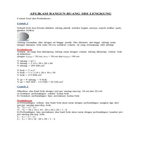 9 aplikasi bangun ruang sisi lengkung