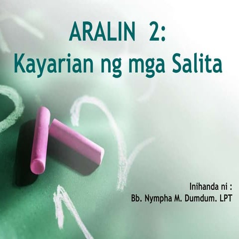 Kayarian ng Pangngalan (Payak, Maylapi, tambalan) | PPTX