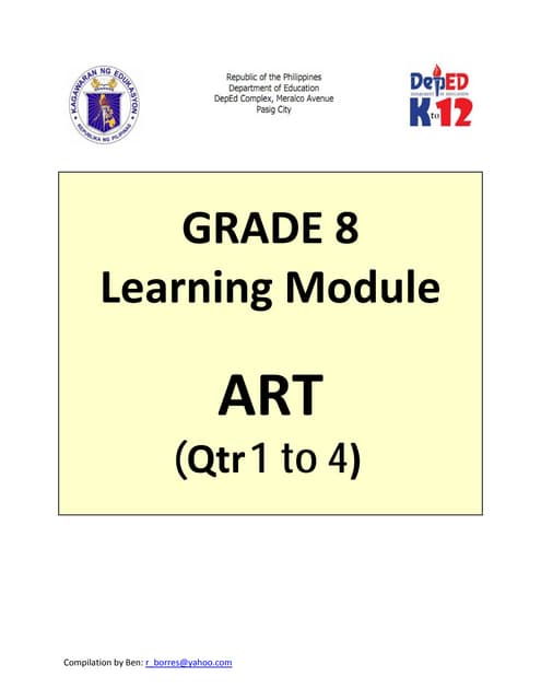 Grade 9 Learning Module in Art - Complete