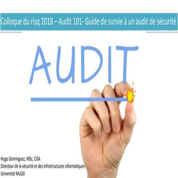 Audit 101 - Un guide de survie