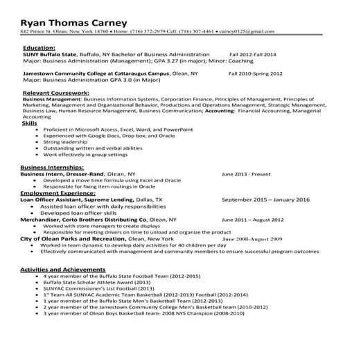 Ryan Carney Resume