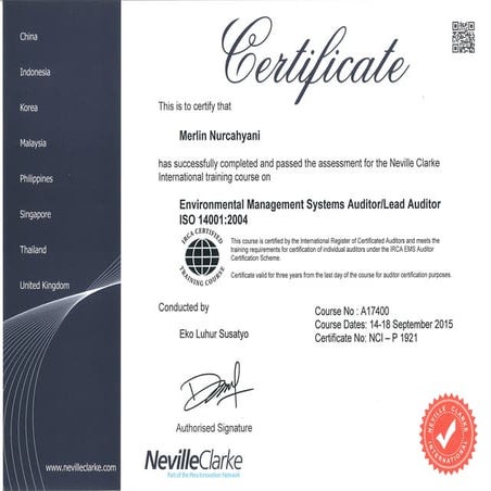 Merlin Nurcahyani - ISO 14001 | PDF