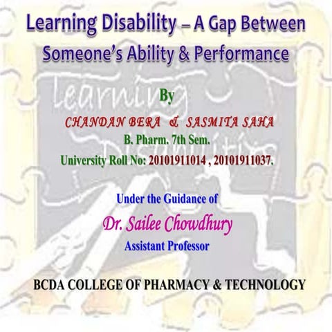 Learning Disability – A Gap Between Someone’s Ability & Performance