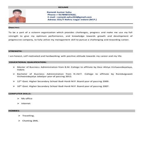 Latest ramesh resume 2016 june