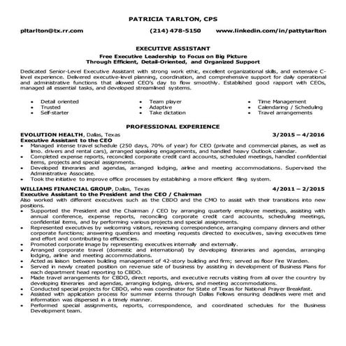 Resume - Patricia Tarlton 2016