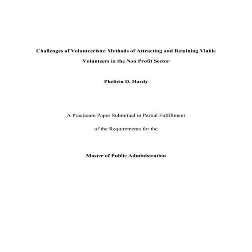Volunteer Management Thesis