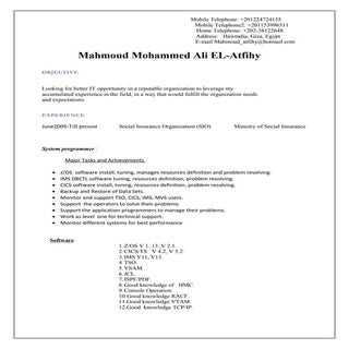 MAHMOUD MOHAMMED CV