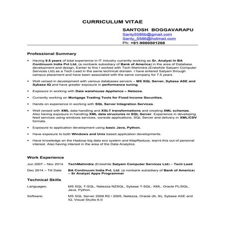 Resume - Santosh B