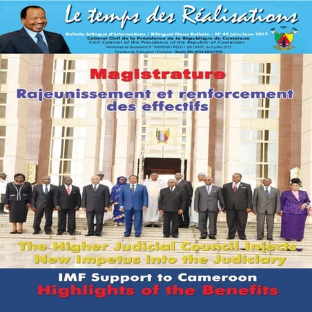 Paul Biya - Président du Cameroun - Bulletin N°44 du mensuel bilingue d'infor...