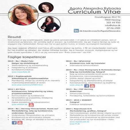 CV for Marie Bramming Førrisdahl | PDF