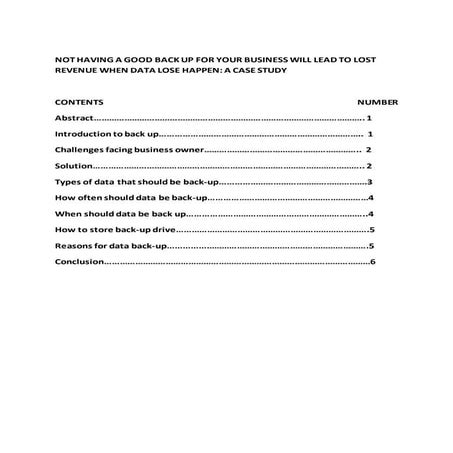 Not having a good backup