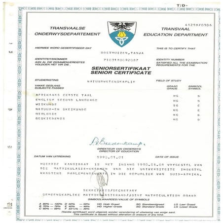 Senior Certificate | PDF