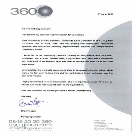 Recommendation Letter