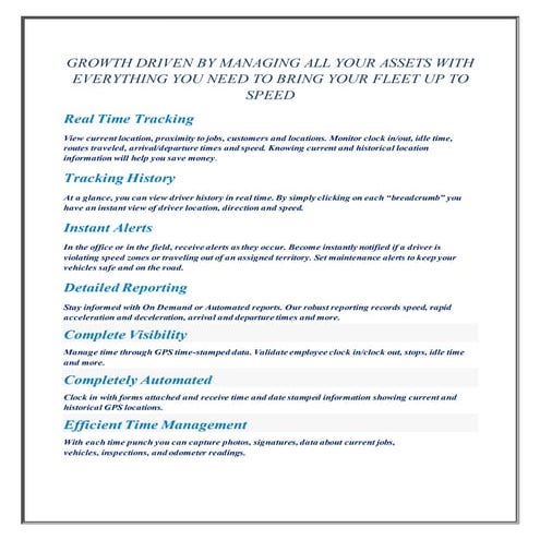 Fleet Management Details