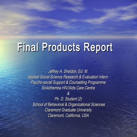 Final Products Report