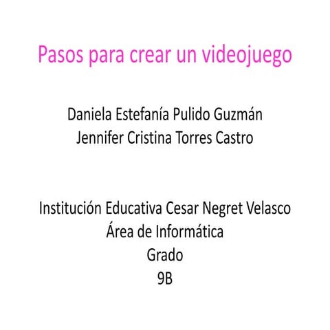 como crear un videojuego xD