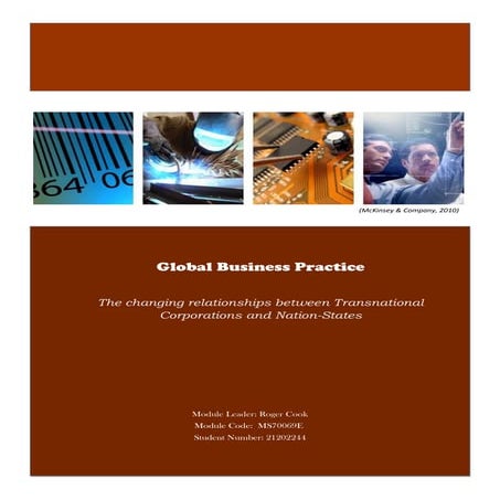 Global Business Practice Assignment - The changing relationships between Tran...