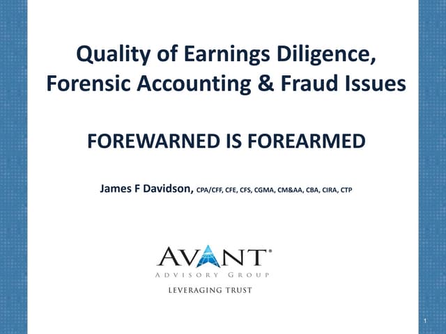 Avant-OCTN-MA Q of E Diligence and Fraud Discussion Items 052615JD