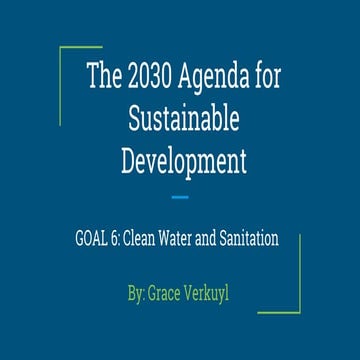Goal 6: clean water and sanitation