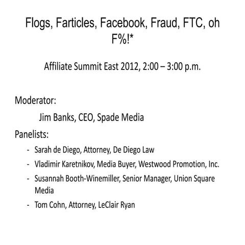 Flogs, Farticles, Facebook, Fraud, FTC, oh F%*!