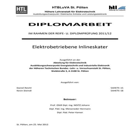 Diplomarbeit - Elektrobetrieben Inlineskater