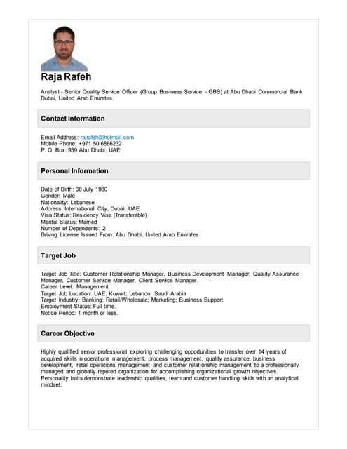 Raja Rafeh CV