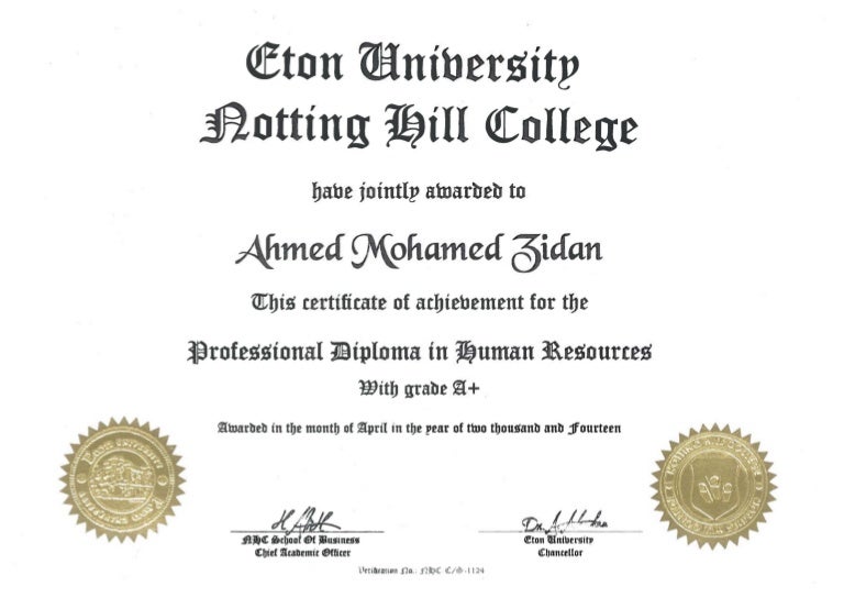 hr diploma certificate pdf