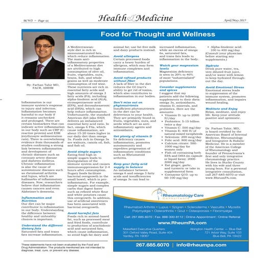 Food for Thought and Wellness