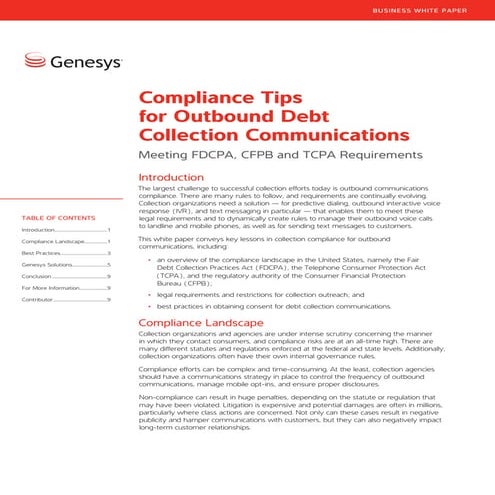 Compliance Tips for Outbound Debt Collection Communications