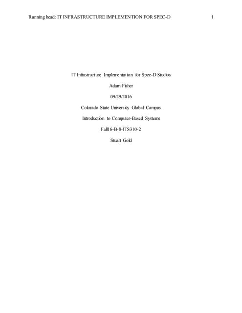 Option 1 Phase 4 of IT Infrastructure for a Small Firm