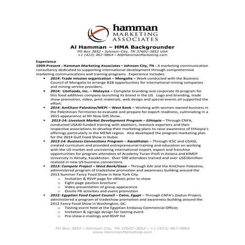 HMA Backgrounder - 1-2015