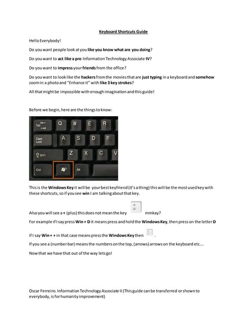 Keyboard Shortcuts Guide
