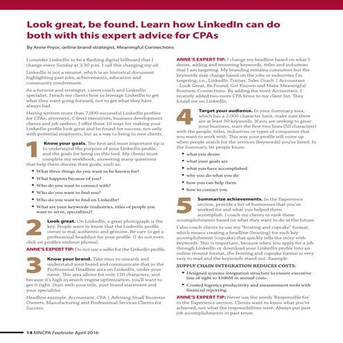 CPAs Look Great Be Found on LinkedIn by Anne Pryor Top LinkedIn Strategist an...