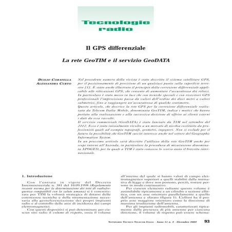 Notiziario Tecnico TI (Coratella) anno 11 n. 3 dicembre 2002