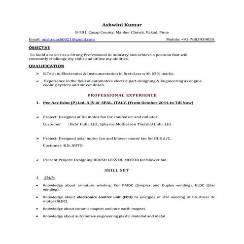 CV FOR VINOD KUMAR YADAV | DOC