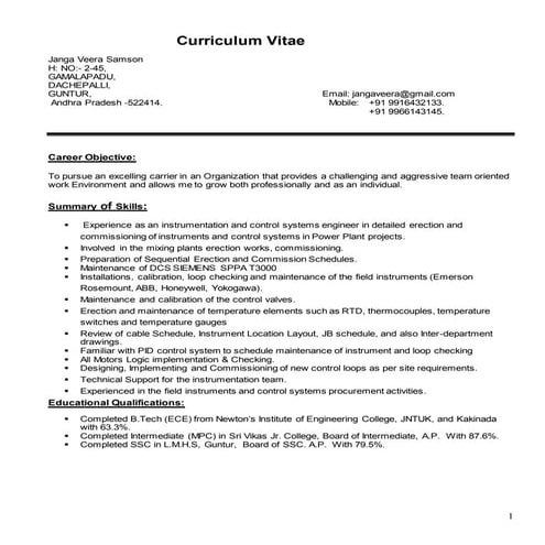 VEERA JANGA CV 