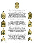 Printable NCO Creed Certificate