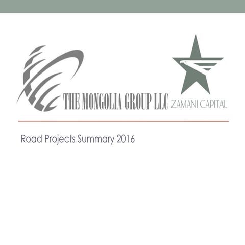 Mongolian Road Projects 2016 CHF ZAMANI