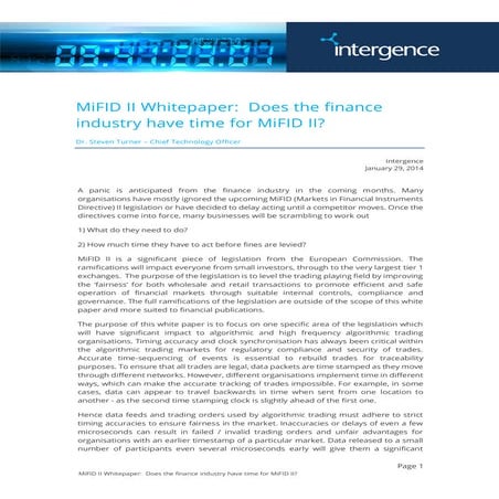 MiFID II White Paper