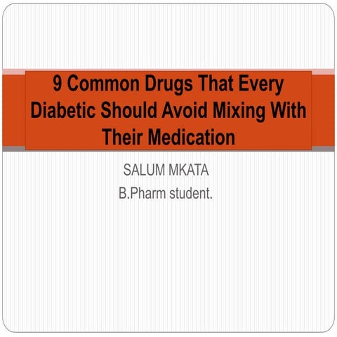 9 common drugs that every diabetic should avoid