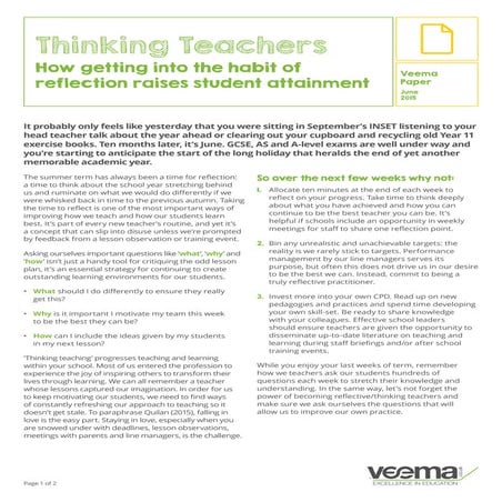 Teacher reflection | DOCX