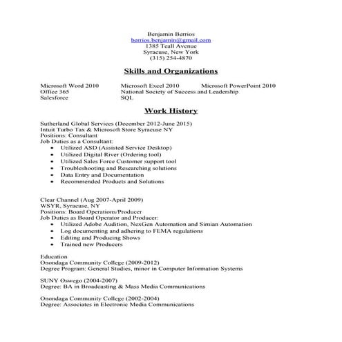 Resume 5.0 version 2 | PDF