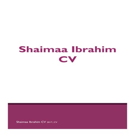 Shaimaa Ibrahim CV