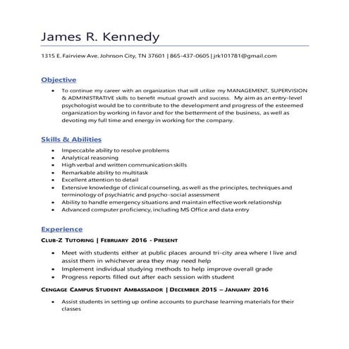 James R Kennedy # Resume | DOCX