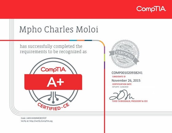 CompTIA A+ certificate | PDF