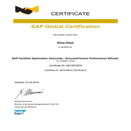 SAP Certified Application Associate_SF Performance & Goals