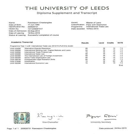 Transcript_LL.M. Leeds UK