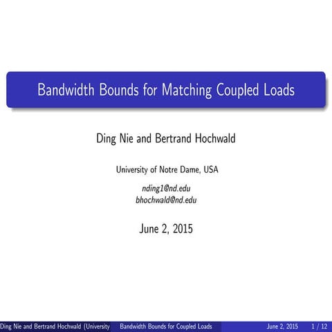 Wideband Branch Line Coupler with Open Circuit Coupled Lines | PDF