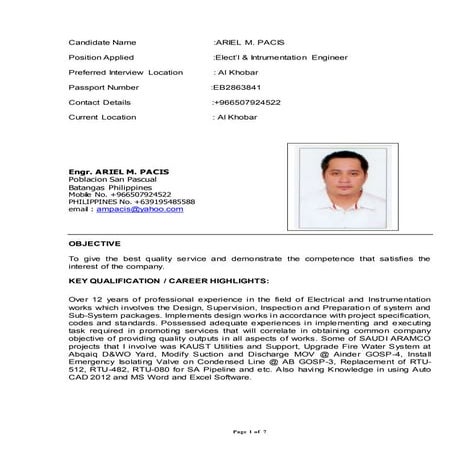 Ariel Pacis CV(2016)